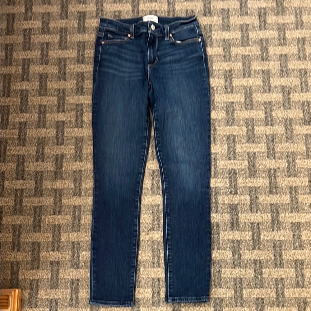 Paige Women's Blue Jeans 27 skyline ankle peg
